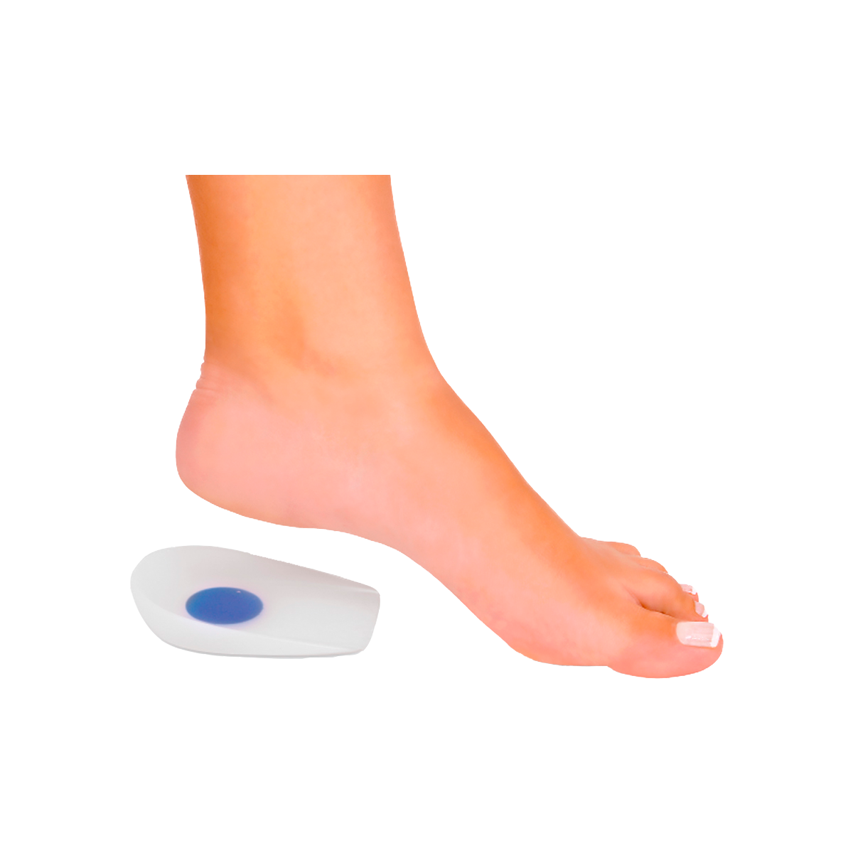 CALCANHEIRA DE SILICONE ESPORÃO COM PONTO AZUL