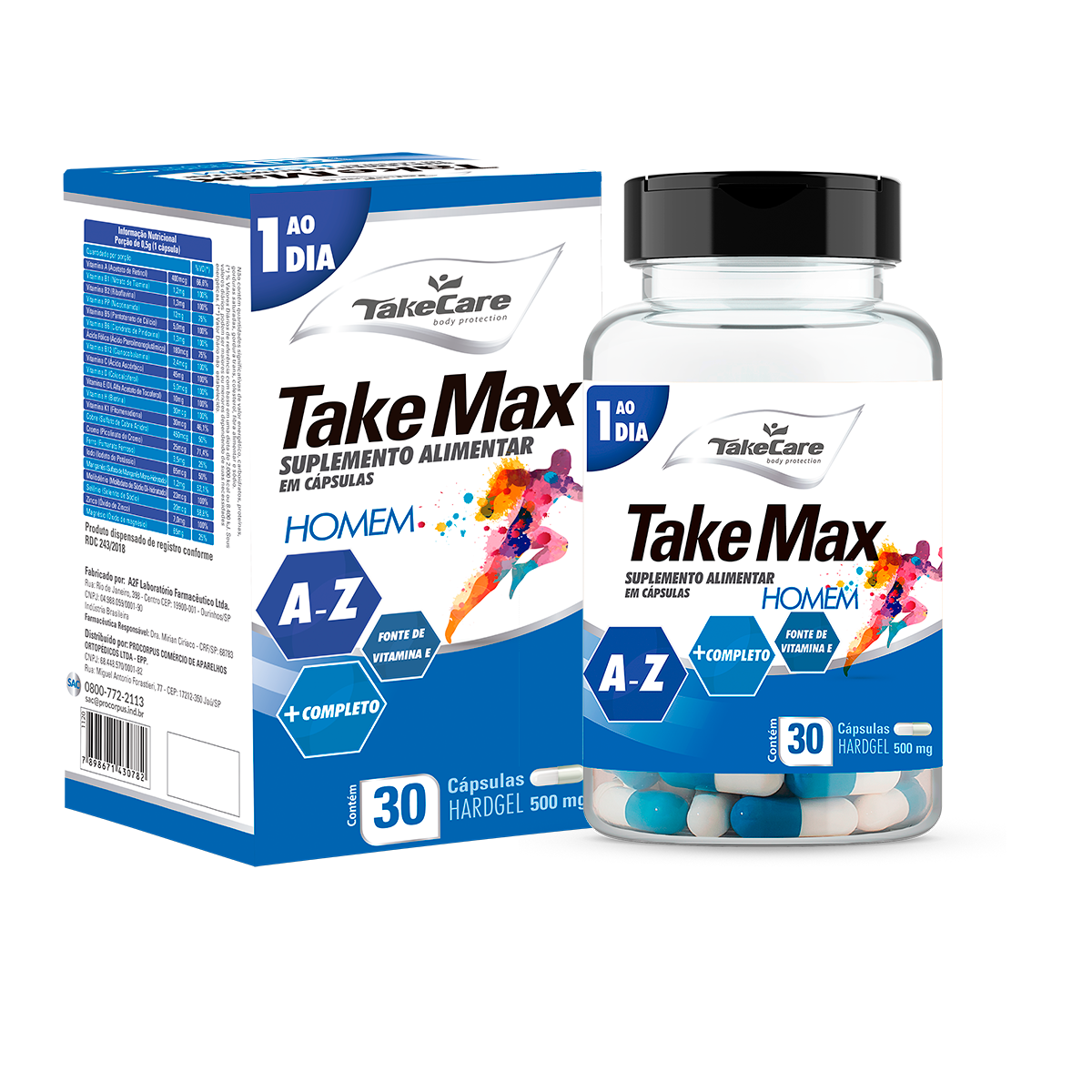 TAKE MAX MAN 30 CAPSULES (500 mg)