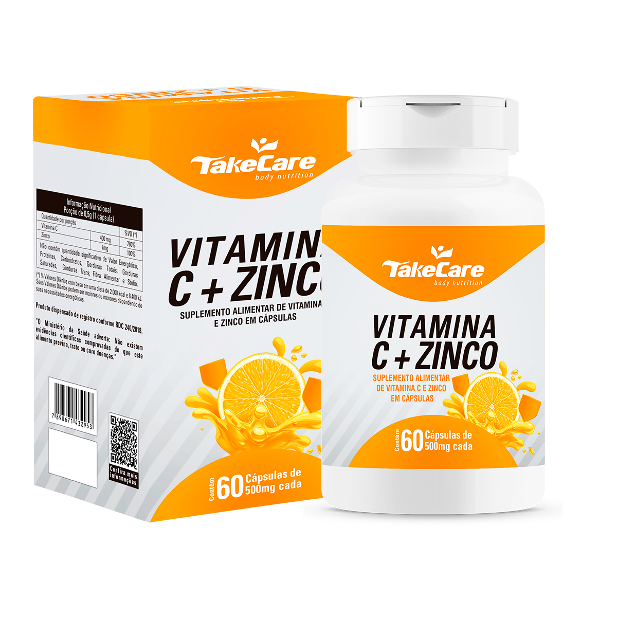 C VITAMIN + ZINC 60 CAPSULES 500 mg